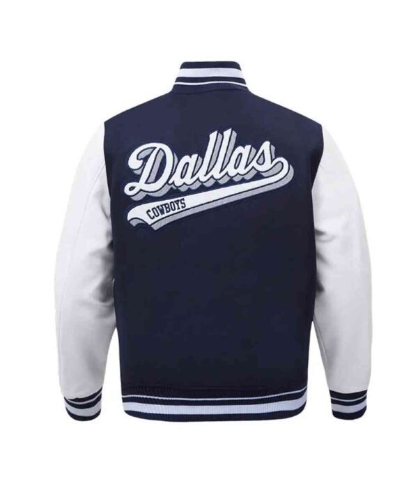 Dallas Cowboys Script Tail Classic Rib Varsity Jacket