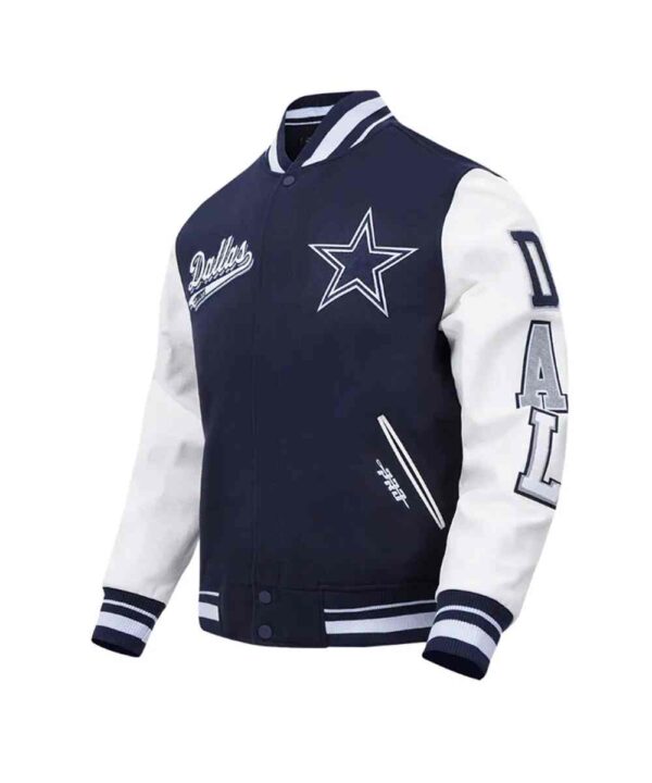 Dallas Cowboys Script Tail Classic Rib Varsity Jacket