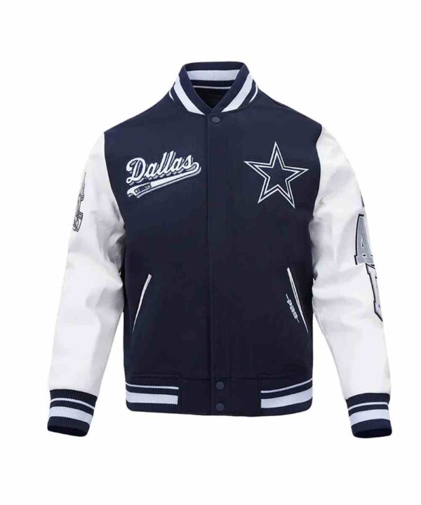 Dallas Cowboys Script Tail Classic Rib Varsity Jacket