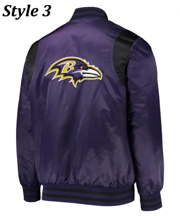 Varsity Baltimore Ravens Full-Snap Satin Jacket