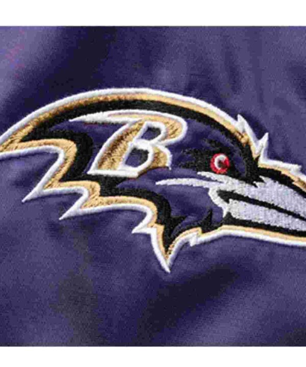 Varsity Baltimore Ravens Full-Snap Satin Jacket