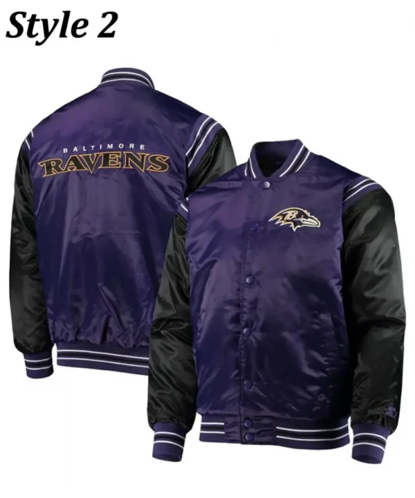 Varsity Baltimore Ravens Full-Snap Satin Jacket