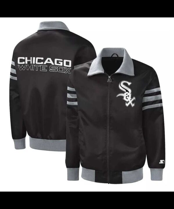 The Captain II Chicago White Sox Varsity Satin Black Jacket
