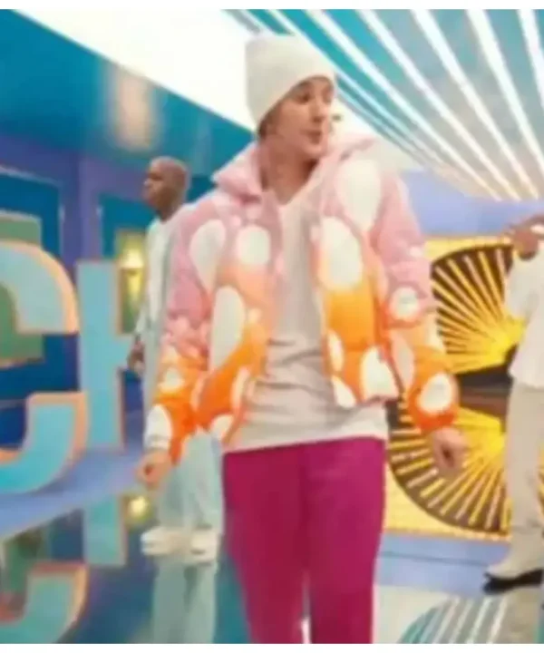 Justin Bieber Peaches Puffer Tri-Color Jacket