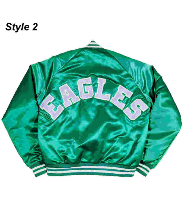 90’s Philadelphia Eagles Green Satin Bomber Jacket