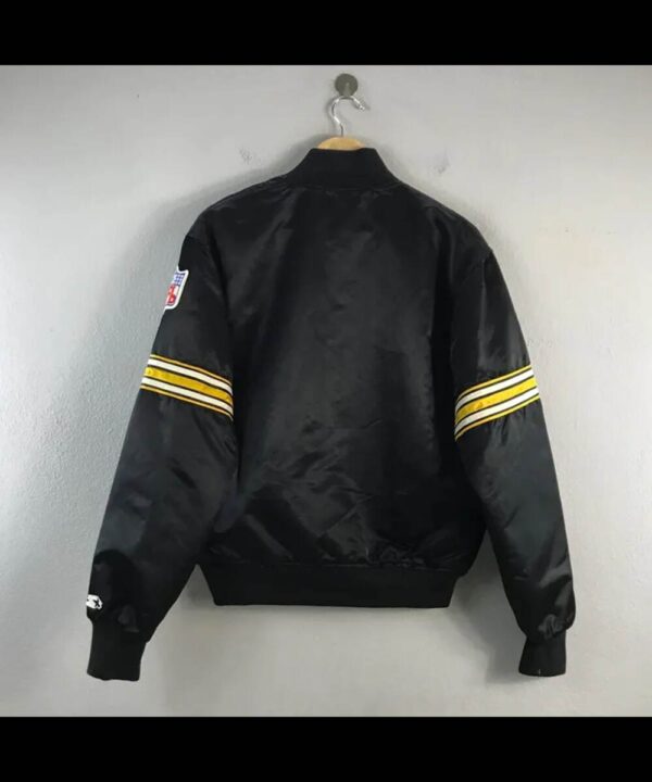 90’s Pittsburgh Steelers Bomber Black Satin Jacket