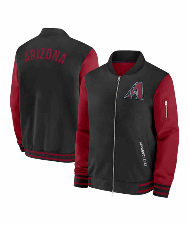 Arizona Diamondbacks Collection Dugout Black/Red Bomber Jacket