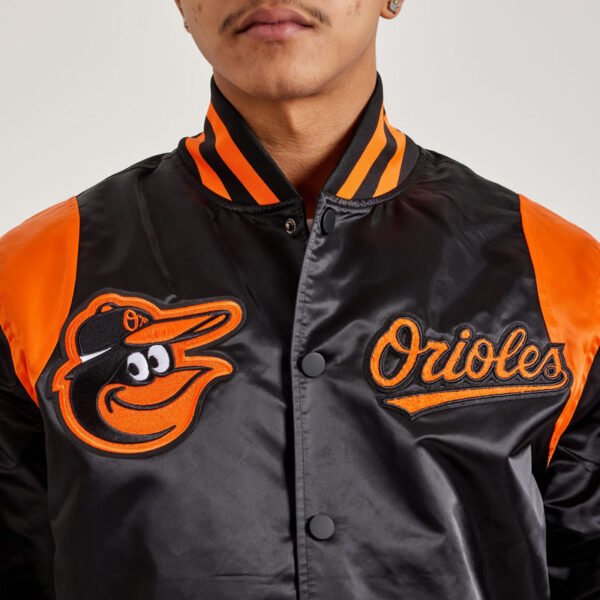 Baltimore Orioles Teddy Black Varsity Satin Jacket