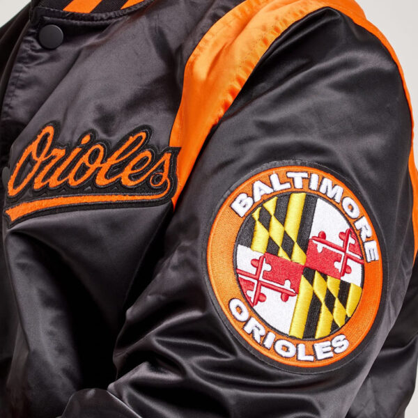 Baltimore Orioles Teddy Black Varsity Satin Jacket