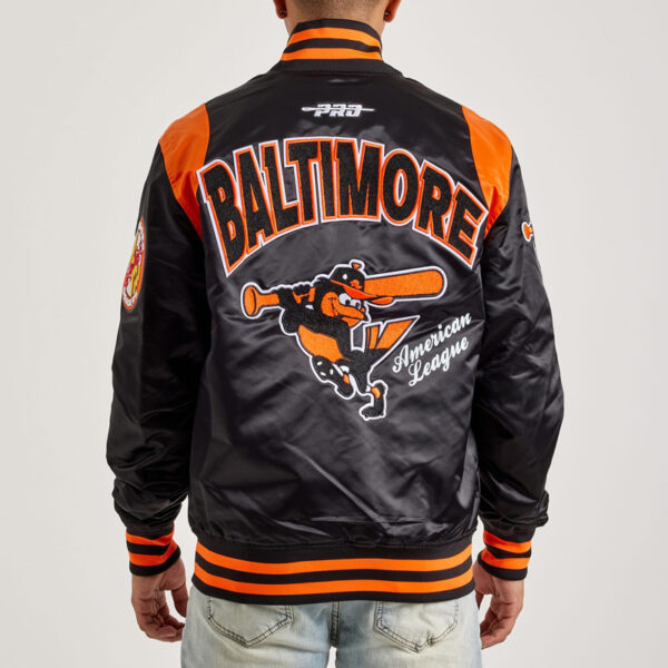 Baltimore Orioles Teddy Black Varsity Satin Jacket