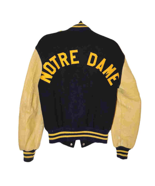 Black/Tan Fighting Irish Notre Dame Varsity Jacket
