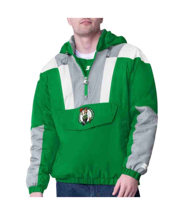 Kelly Green/Gray Boston Celtics Charger Half-Zip Pullover Jacket
