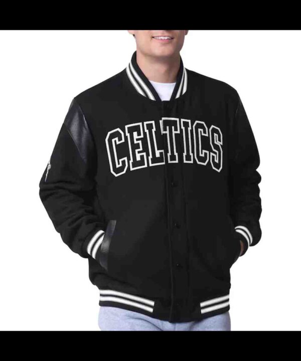 Boston Celtics Clutch Hitter Black Varsity Jacket