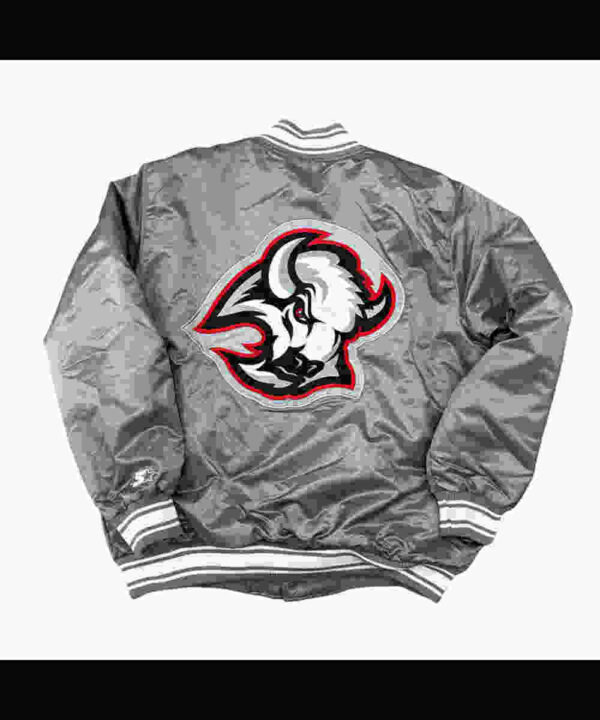 Buffalo Sabres Gray Bomber Satin Jacket