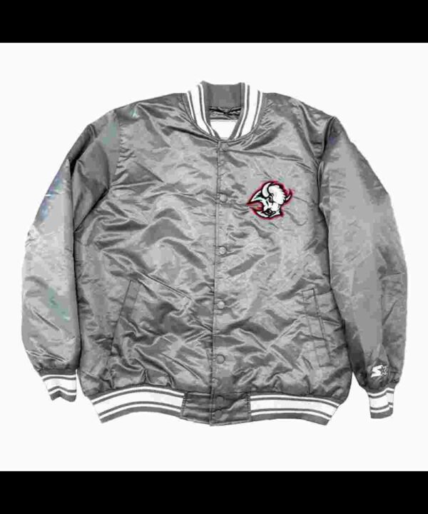 Buffalo Sabres Gray Bomber Satin Jacket