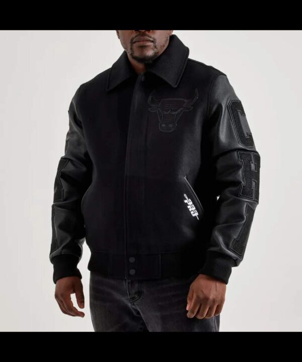 Chicago Bulls Patches Black Varsity Jacket