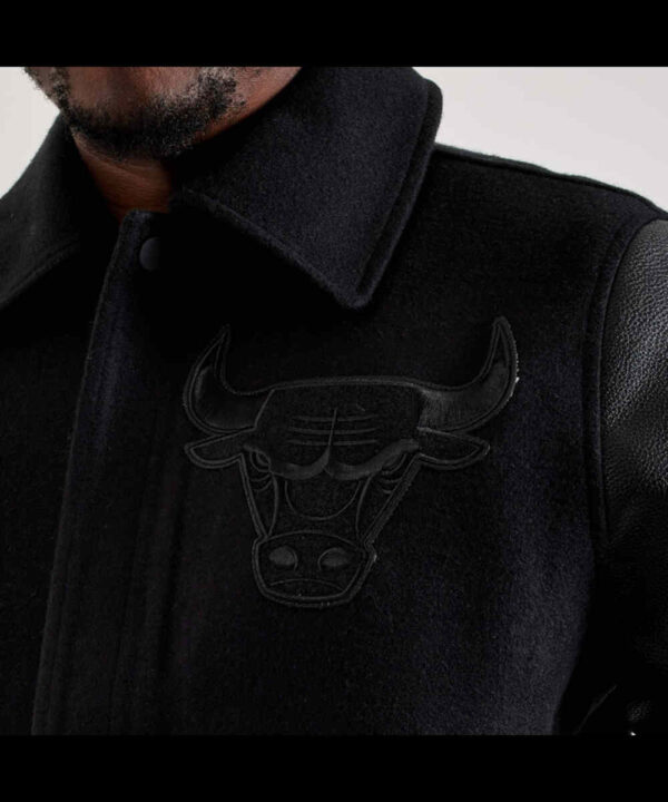 Chicago Bulls Patches Black Varsity Jacket