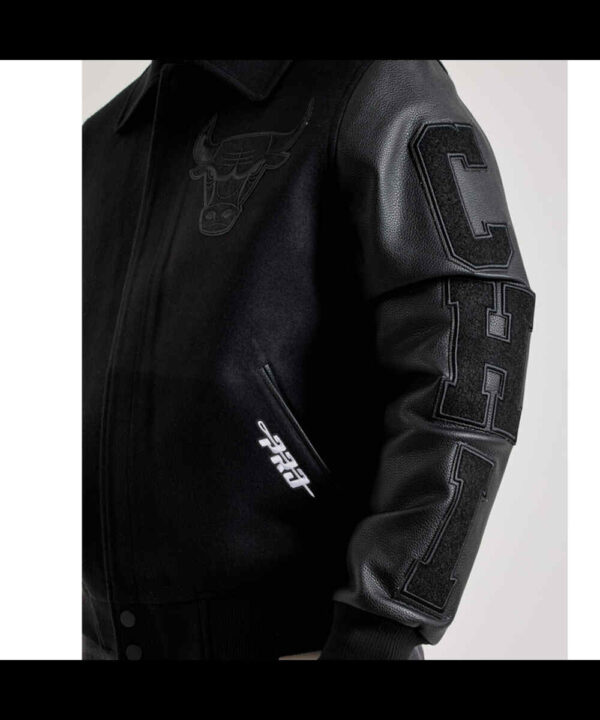 Chicago Bulls Patches Black Varsity Jacket