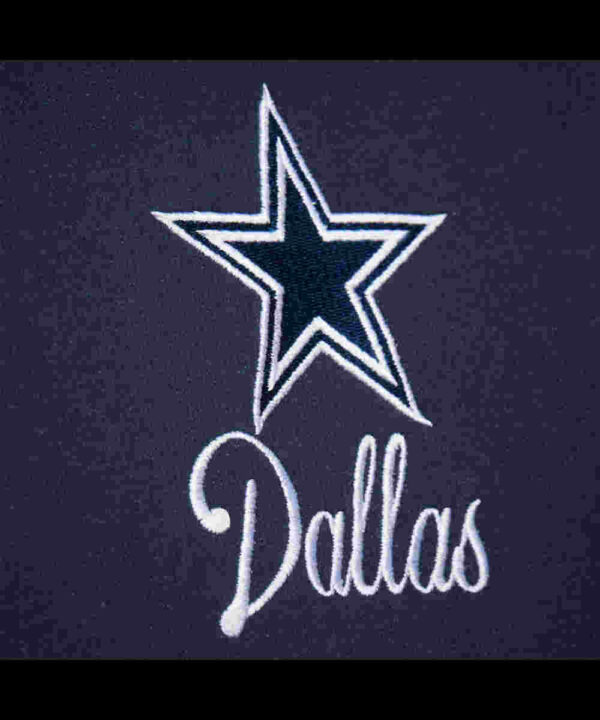 Dallas Cowboys Navy and White Fleece Varsity Jacket