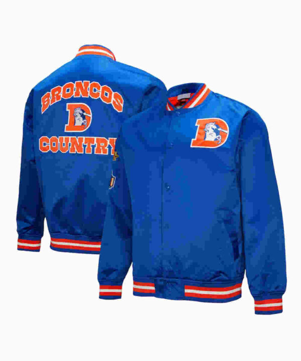 Denver Broncos Double Down Royal Satin Jacket