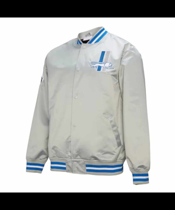 Detroit Lions Double Down Gray Satin Jacket