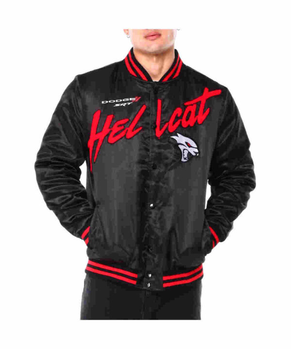Dodge Hellcat Flame Varsity Satin Jacket