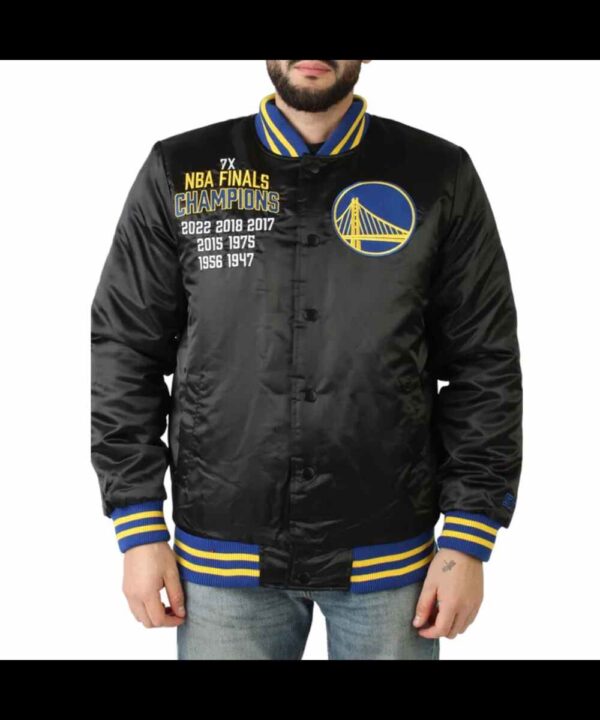Golden State Warriors Champions Black Satin Jacket