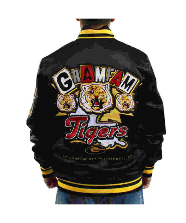 University Grambling State Tigers Black Satin Jacket