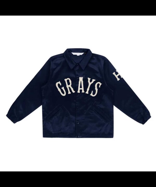 Homestead Grays Navy Satin Windbreaker
