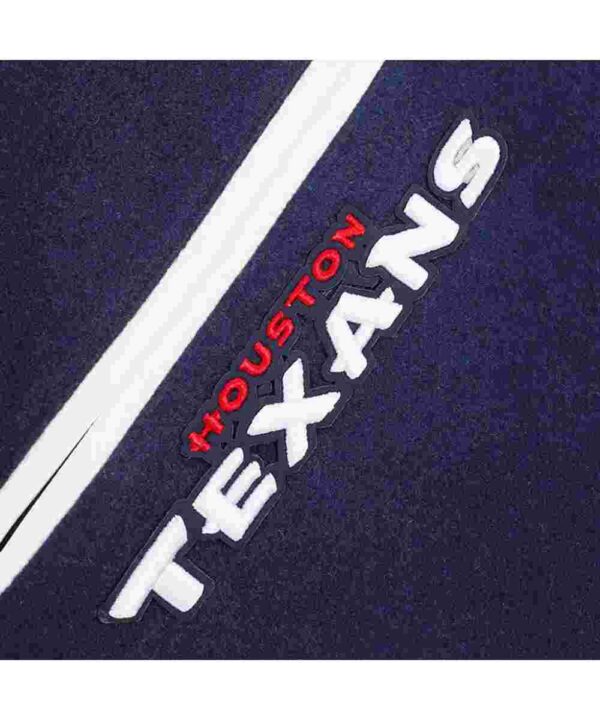 Houston Texans Mashup Classic Rib Navy and White Varsity Jacket