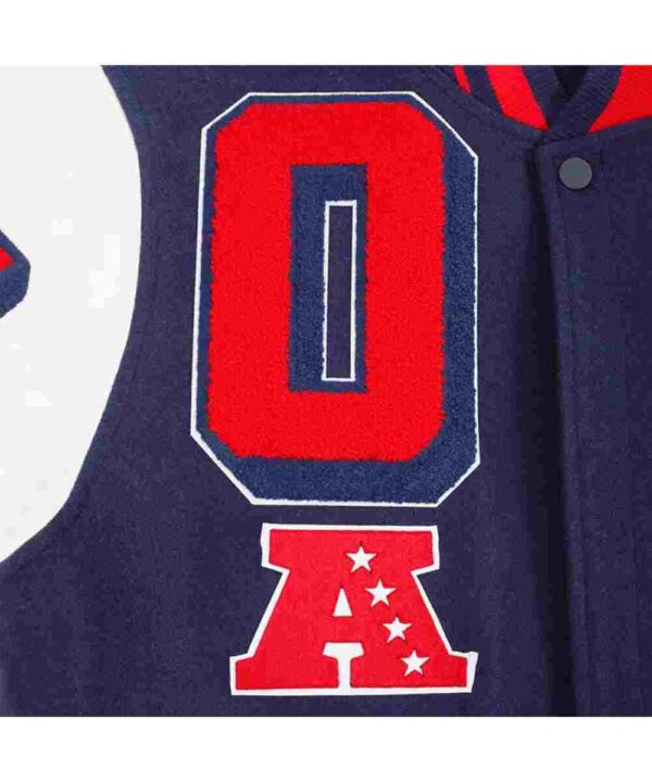 Houston Texans Mashup Classic Rib Navy and White Varsity Jacket
