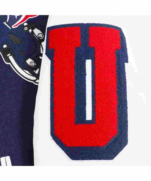 Houston Texans Mashup Classic Rib Navy and White Varsity Jacket
