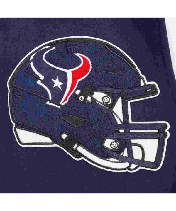 Houston Texans Mashup Classic Rib Navy and White Varsity Jacket