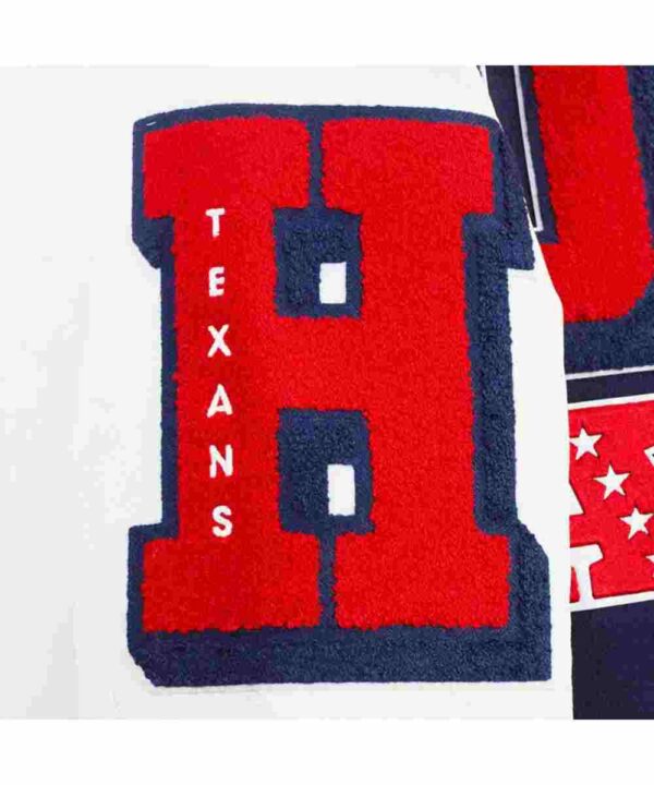 Houston Texans Mashup Classic Rib Navy and White Varsity Jacket