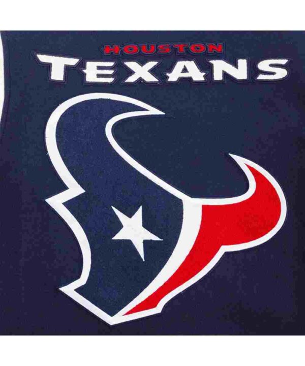 Houston Texans Mashup Classic Rib Navy and White Varsity Jacket