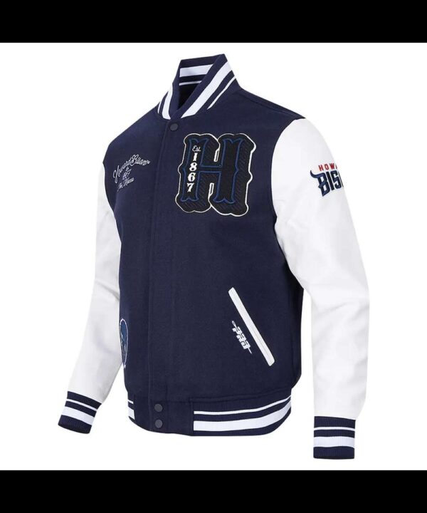 Howard Bison Navy and White Varsity Full-Zip Jacket