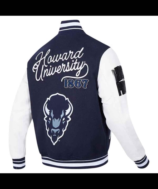 Howard Bison Navy and White Varsity Full-Zip Jacket