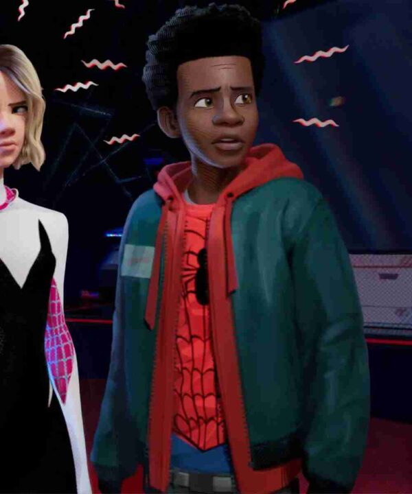 Into The Spider Verse Miles Morales Jacket with Red Hoodie