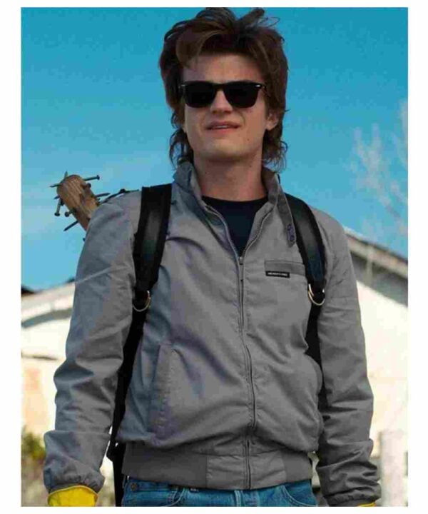 Joe Keery Stranger Things Grey Jacket
