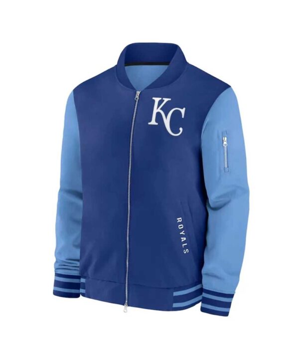 Kansas City Royals Collection Dugout Royal/Light Blue Bomber Jacket