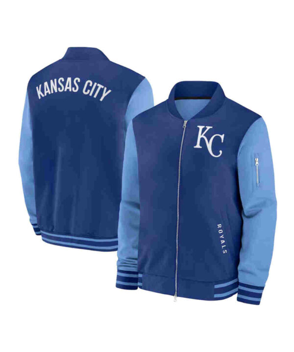 Kansas City Royals Collection Dugout Royal/Light Blue Bomber Jacket