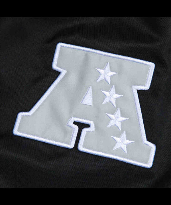 Las Vegas Raiders Gray and White Rib Bomber Black Jacket