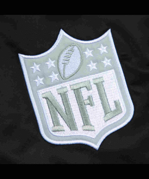 Las Vegas Raiders Gray and White Rib Bomber Black Jacket