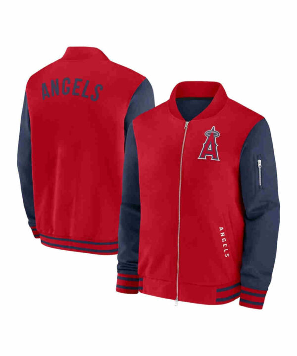 LA Angels Collection Dugout Red/Navy Bomber Jacket