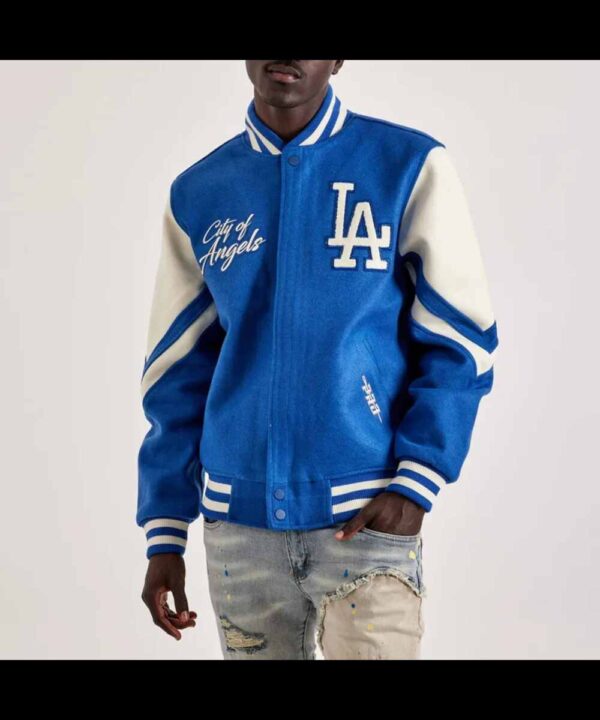 LA Dodgers Royal and Off White Varsity Wool Jacket