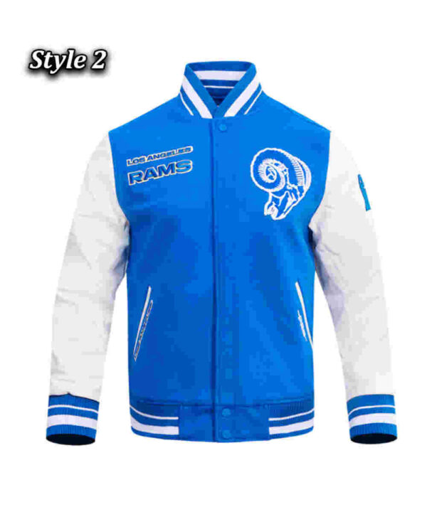 Retro LA Rams Classic Rib Varsity Jacket