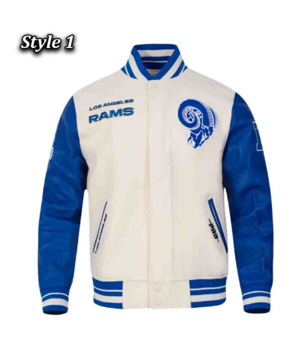 Retro LA Rams Classic Rib Varsity Jacket