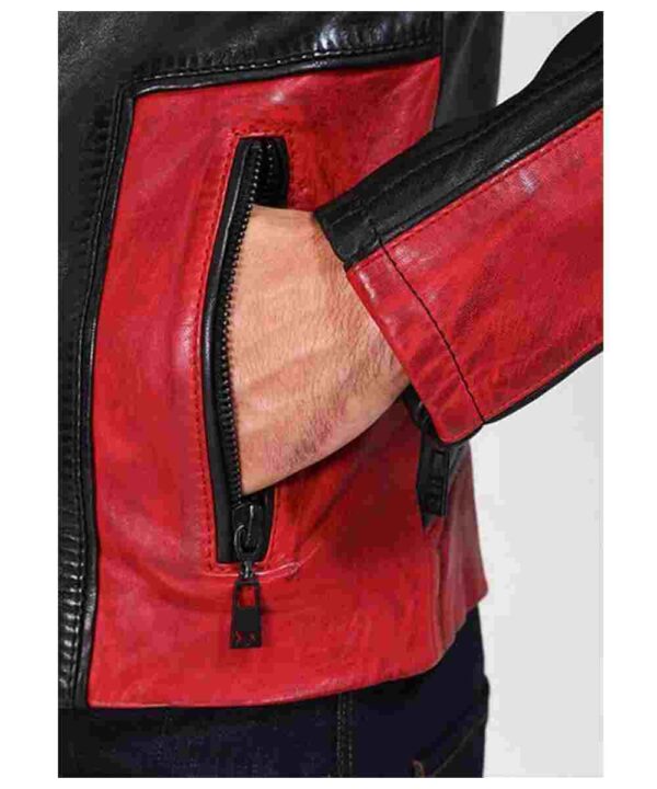 Men’s Red and Black New Fashion Biker Jacket