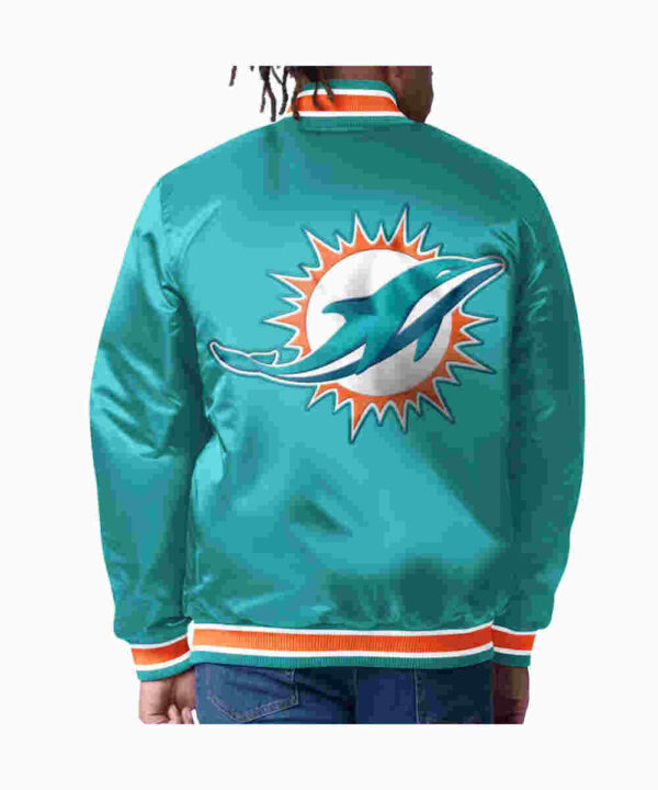 Miami Dolphins Closer Aqua/Orange Satin Jacket