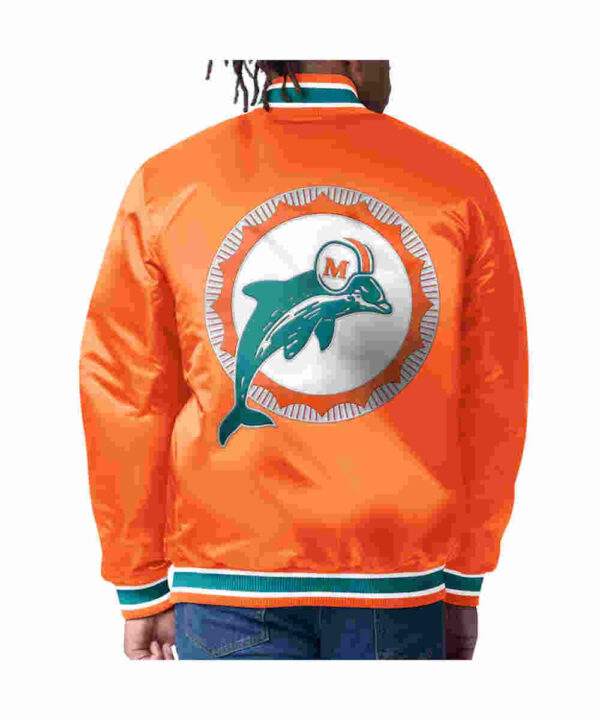 Miami Dolphins Closer Aqua/Orange Satin Jacket